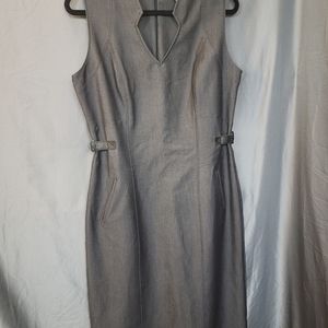 Womens Sharagano grey dress with pockets size 10.